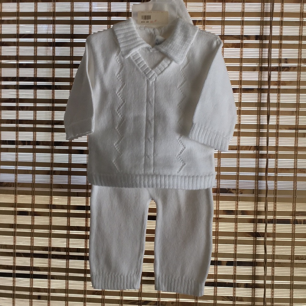 Boys Knit Baptismal, Christening, Wedding Outfit